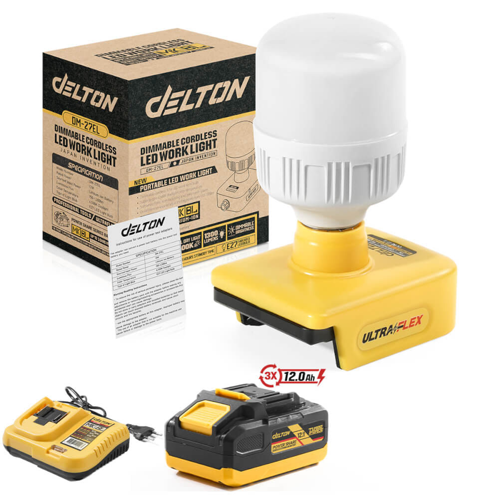 ไฟส่องสว่างไร้สาย (พร้อมแบตเตอรี่) DELTON รุ่น DM-27EL TURBO FORCE 20V 12AH_1